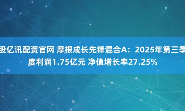 股亿讯配资官网 摩根成长先锋混合A：2025年第三季度利润1.75亿元 净值增长率27.25%